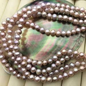 💜 Light Purple Hand-Knotted Pearl Necklace | 50” Endless Strand | Elegant State